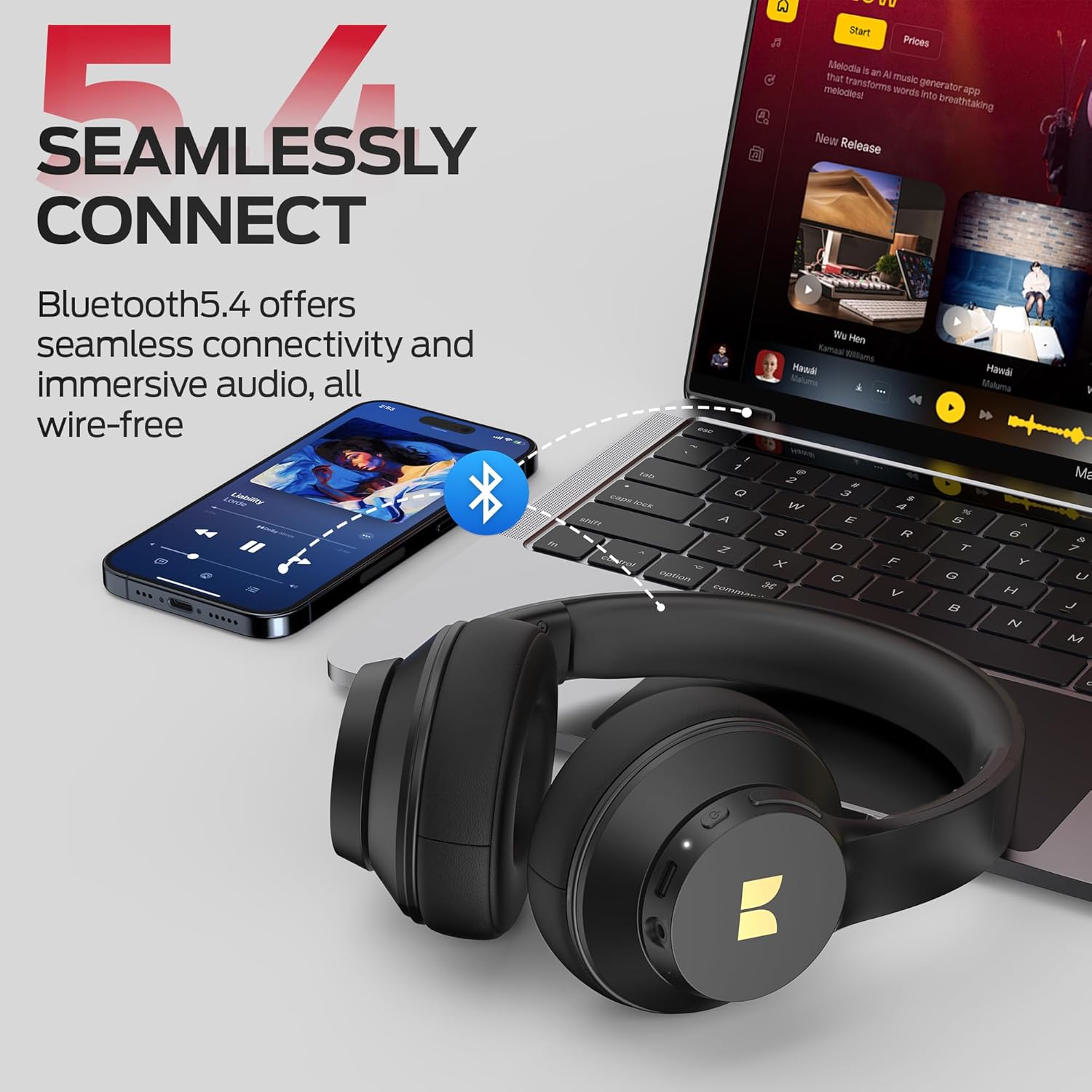 Monster Mission 100 Bluetooth Headphones, On Ear Headphones with Immersive Bass, Crystal Clear Call, 40H Playtime, Bluetooth 5.4, Comfortable Fit Wireless Headset for Travel Work (Black) Monster Mission 100 Bluetooth Headphones, On Ear Headphones with Immersive Bass, Crystal Clear Call, 40H Playtime, Bluetooth 5.4, Comfortable Fit Wireless Headset for Travel Work (Black)
